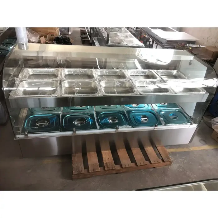 Countertop Bain Marie 2 Layers Heating Up And Down With Lamp Food Warmer