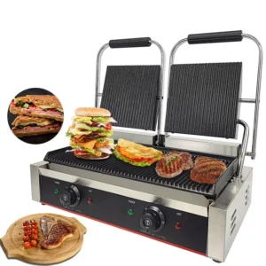 Electric Contact Grill Griddle Double Plate