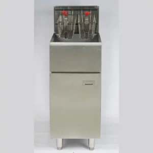 Stainless Steel Commercial 1-Tank 2-Basket Top Gas Fish Fryer Machine